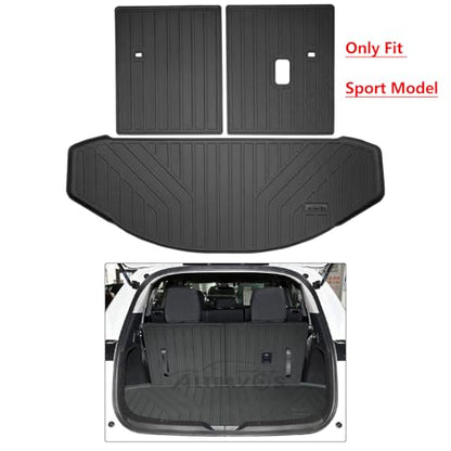 Trunk Mat & Backrest Mat (Only Fit Sport Model) for 2016-2023 Mazda CX-9 CX9 TPE All Weather Protection Cargo Liners Covering The backrest - size: 2016-2023 CX9 Trunk&Backrest Mat-Sport