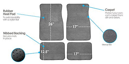 FH Group F14403GRAY Gray Carpet Floor Mat with Heel Pad (Deluxe)