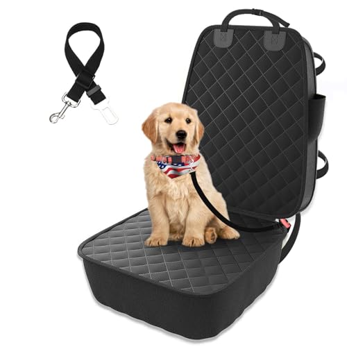 Dog Car Seat Cover for Dogs, Waterproof Upgraded New Front Car Seat Cover for Dogs, Car Seat Protector, Large Cars Covers for Dog Seat Cover for SUV Truck Pick-up Universal Black