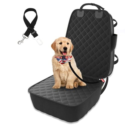 Dog Car Seat Cover for Dogs, Waterproof Upgraded New Front Car Seat Cover for Dogs, Car Seat Protector, Large Cars Covers for Dog Seat Cover for SUV Truck Pick-up Universal Black