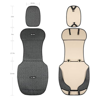 Breathable Car Seat Cover,Luxury Front Seat Cover,Durable and Non Slip,Polyester Silk Material, Universal Car Seat Cushion,Suitable for All Seasons,Airbag Compatible (Black，1PC) - color: Black-Front-1pc