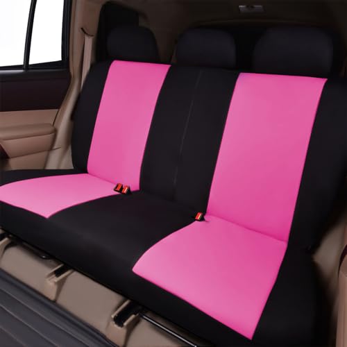 Flying Banner Car Seat Covers Front Seats Rear Bench Polyester car seat Protectors Easy installations Rear Bench Split Classic Man Lady Truck - color: Black Pink