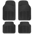 NASCAR Premium Car Floor Mats - 4-Piece Set | Heavy Duty All-Weather Rubber | Universal Trim-to-Fit for Cars, Trucks & SUVs | Traps Dirt, Snow & Water | Black Floor Mats