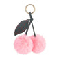 Cute Faux Rabbit Fur Ball Pom Pom Keychain Car Key Ring Handbag Tote Bag Pendant Purse Charm - color: Cherry-pink