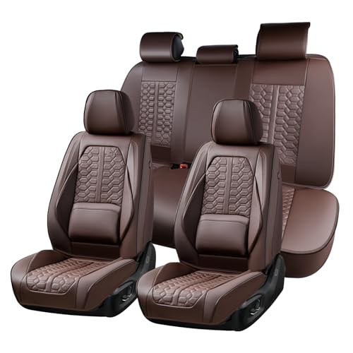 Huidasource Car Seat Covers Full Set, Car Seat Cushion Cover, Full-Cover Leather Car Seat Covers Front and Rear 5 Seats, Waterproof Automotive Seat Covers Fit for Most Cars SUV Trucks, Coffee - color: FS# Coffee, size: 5pcs Full Set