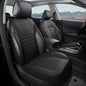 Black Seal 1-Pack Front Car Seat Cover, Faux Leather Seat Bottom Cover with Partial Backrest Protection, Side Wrap Design, Universal Fit for Most Cars, SUVs, Trucks, Vans (Black) - color: Single-Black