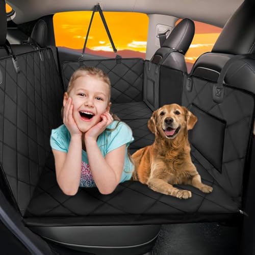 Back Seat Extender for Dogs-Large Space, Dog Car Seat Cover Hard Bottom Holds 420lbs, Sturdy Backseat Extender for Dogs,Upgraded Waterproof Pet Car Bed Dog Hammock for Car, SUV,Truck, Black - color: Black, size: L - For Cars/ Mid-Size SUV/ Small Truck