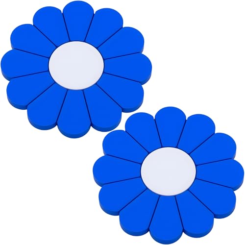 2-Pack Car Cup Holder Coaster Inserts, Daisy Shape, 2.75 Inch Non-Slip Silicone Cup Holder Insert, Universal Non-Slip Cup Holders, Car Accessories Interior for Women and Man (Deep Blue) - color: Deep Blue, size: 2 pcs