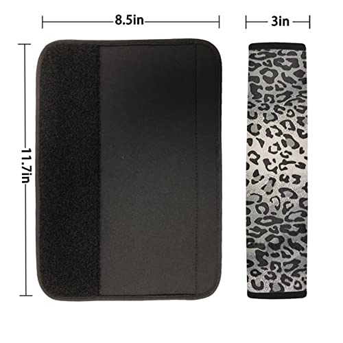 Dreaweet Grey Leopard Print Seat Belt Pads Cover for Adults Kids, Stylish Car Seatbelt Cover 2 pcs, Universal Soft and Safe - color: Leopard-2