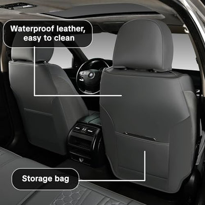 2007-2025 Car Seat Cover for Nissan Sentra, Gray Car Seat Covers, Premium Leather, 5 Seats Full Set, with Lumbar Support, Anti-Slip, Protect and Upgrade Seats - color: Luxury_Gray