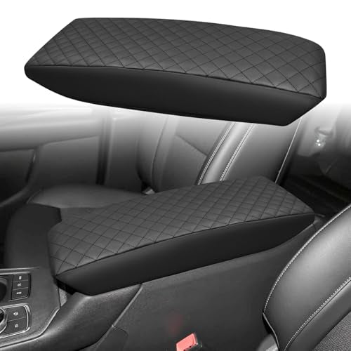 Center Console Cover Compatible with Cadillac XT4 2019-2025, Leather Middle Console Armrest Lid Cover Protector, Anti-Scratch, Black