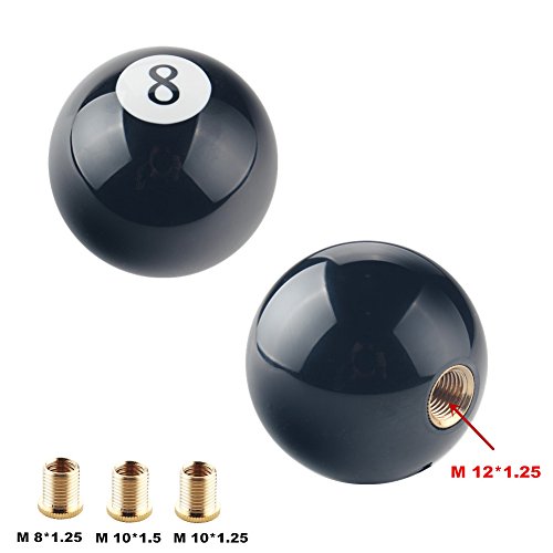 2 1/4" 8 Ball Billiard Round Manual Gear Shift Lever Shifter knob Black Shaped JDM 4 5 6 Speed for Honda Acura Mazda Mitsubishi Nissan Infiniti Lexus Toyota Scion Hyundai etc