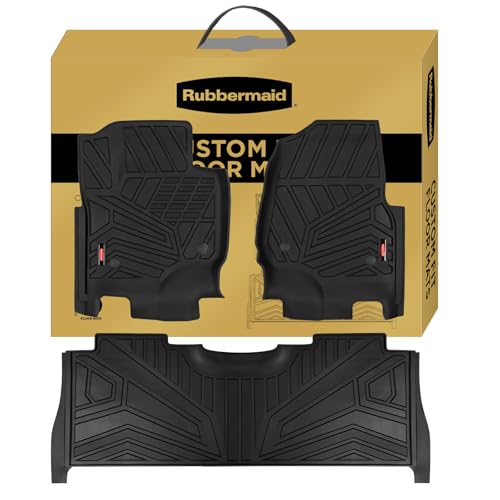Rubbermaid Car Mats for Ford F250 F350 F450 F550 2017–2026 Crew Cab | All Weather Floor Mat Custom Fit Rubber Waterproof Heavy Duty Truck Mats Front Rear (Bucket Seat w/Under Seat Storage) - size: For Ford F250/F350/F450/F550 2017-2026