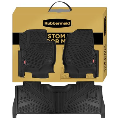 Rubbermaid Car Mats for Ford F250 F350 F450 F550 2017–2026 Crew Cab | All Weather Floor Mat Custom Fit Rubber Waterproof Heavy Duty Truck Mats Front Rear (Bucket Seat w/Under Seat Storage) - size: For Ford F250/F350/F450/F550 2017-2026