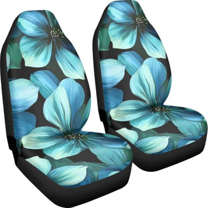 Pehede Car Seat Cover Beautiful Blue Flowers Front for Cars, Easy to Install Cover Set, Accessories Auto Trucks Van SUV,2 Packs - color: Multi01