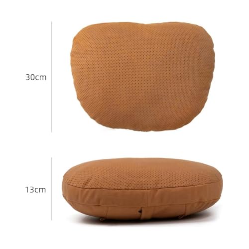 2 Pcs Car Headrest Neck Pillow for Driving,Universal Premium Suede Leather Soft and Comfortable Headrest,Three Gears of Height Adjustment Car Seat Headrest Pillow Car Interior Accessories - color: Bmw Cognac