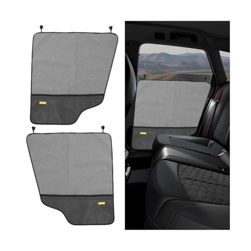 2PCS Car Door Protector for Dogs, Waterproof Anti-Scratch Vehicle Pet Door Covers with Storage Pockets, Auto Back Shield Pet Side Panel Guard Accessories, Universal for Most Cars (Gray) - color: gray