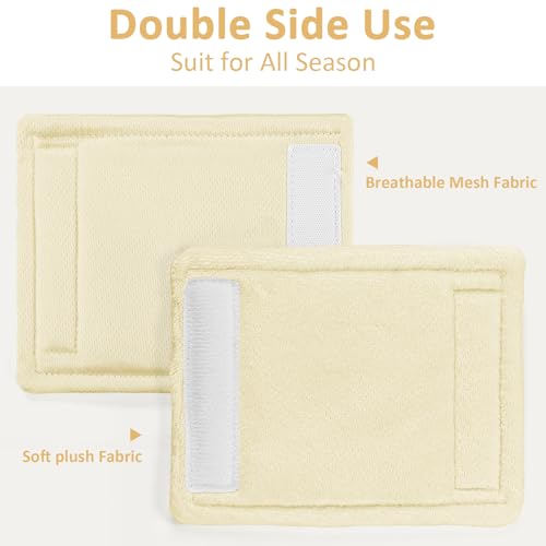 SWESEN Baby Car Seat Strap Covers, 3 Piece Soft Car Seat Strap Shoulder Pads for Baby Girls Boys, Double-Sided Use carseat Straps Covers for Stroller, Car Seats, Pushchair, Apricot - color: Apricot