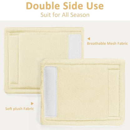 SWESEN Baby Car Seat Strap Covers, 3 Piece Soft Car Seat Strap Shoulder Pads for Baby Girls Boys, Double-Sided Use carseat Straps Covers for Stroller, Car Seats, Pushchair, Apricot - color: Apricot
