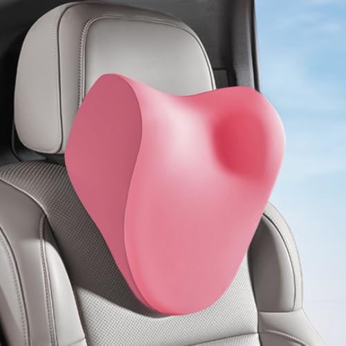 Car headrest Pillow, Car Neck Pillow for Driving and Neck Support Pillow for car headrest, Pink car seat Pillow Head Rest Pillow for car Driving seat with Memory Foam - color: Pink
