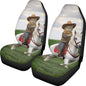 Pehede Car Seat Cover Cartoon Cat Riding A Horse Front for Cars, Easy to Install Cover Set, Accessories Auto Trucks Van SUV,2 Packs - color: Multi05