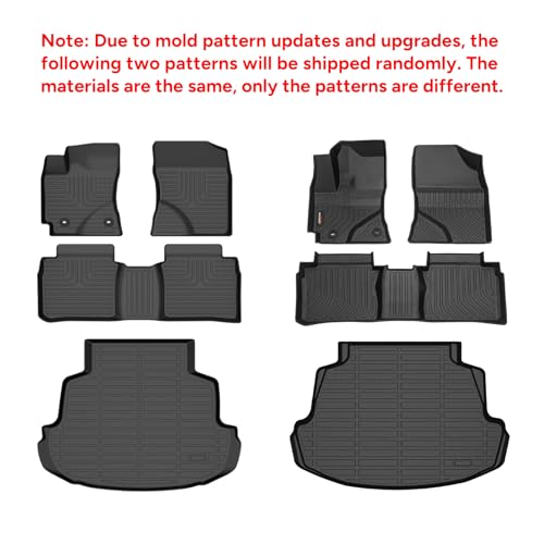 Binmotor-Floor Mats with Cargo Liner for Hyundai kona 2018-2023 & Kona N 2022 2023 (No Electric Model) SE, SEL, N Line, N, Limited Automotive Floor Liners Full Set-Black - style: 2) Car Mats for Hyundai Kona Fuel (2018-2023)