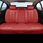 Coverado Rear Seat Covers, Faux Leather Car Seat Cover Back Seat, Dog Back Seat Cover, Red Backseat Car Covers, 3-Pieces Waterproof Seat Covers, Universal Car Seat Protector Fit Most Cars - color: Red