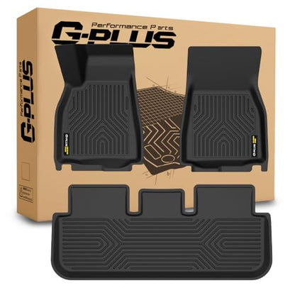 G-PLUS Floor Mats Compatible with Tesla Model S 2021 2022 2023 2024 TPE Custom Fit All Weather Full Cover Protection 1st & 2nd Row Floor Liners Waterproof 3PCS Black alfombrillas para coche - size: 2021-2024|Fit Tesla Model S|3PCS