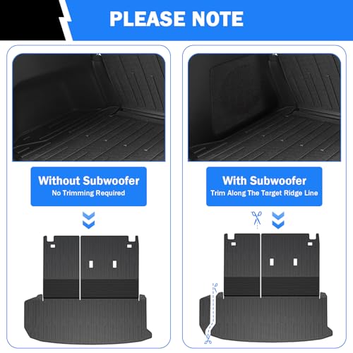 Trunk Mat & Backrest Mat & 2nd Row Seat Backrest for Toyota Grand Highlander 2024-2026(7 Seater Only), All Weather TPE Cargo Liner, Waterproof Scratch-Resistant Full Coverage Cargo Mats - size: for grand highlander 2024+