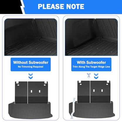 Trunk Mat & Backrest Mat & 2nd Row Seat Backrest for Toyota Grand Highlander 2024-2026(7 Seater Only), All Weather TPE Cargo Liner, Waterproof Scratch-Resistant Full Coverage Cargo Mats - size: for grand highlander 2024+