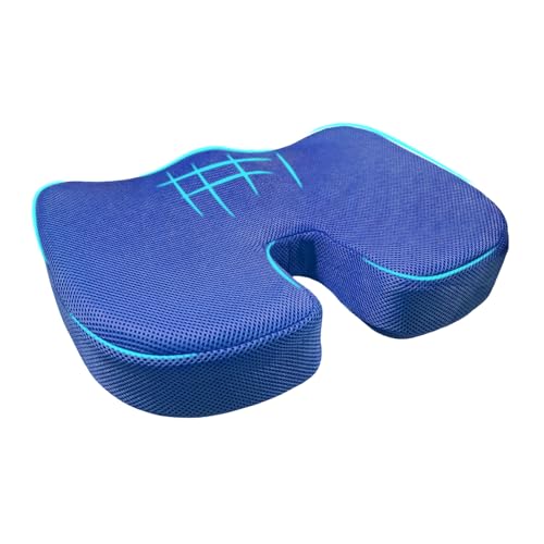 Car Seat Cushion, Memory Foam Cushion for Tailbone Pain & Sciatica Relief, Ergonomic Seat Cushion Comfortable Chair Relief Pillow for Car Office Wheelchair, car Accessories (Royal Blue, Mesh) - color: Royal Blue, Mesh