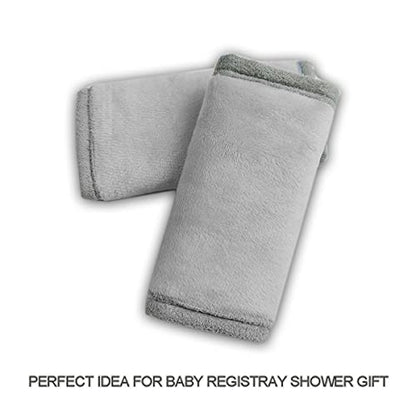 Car Seat Strap Covers for Baby Kids, Seat Belt Covers Strap Pads Cushion for boy Girl, Protect Neck and Shoulder rubbing, Anti-Slip Design, Universal for Stroller/Carrier/Pushchair Grey - color: Solid Grey