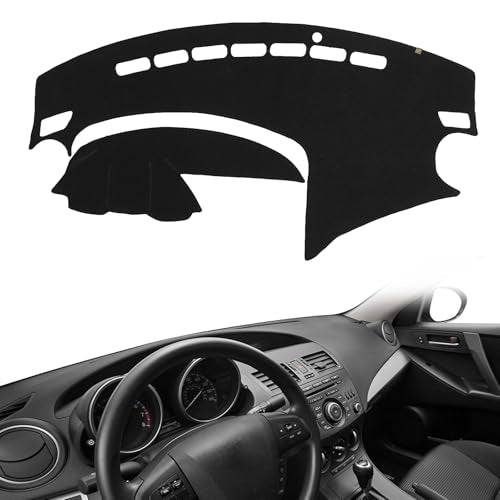 AUQDD Dashboard Cover Mat Fit for 2010 2011 2012 2013 Ma-zda 3, Black Flannel Dash Mat, Anti-Glare, Anti-Reflection, No Peculiar Smell - color: Black, size: Fit For 10-13 Ma-zda 3