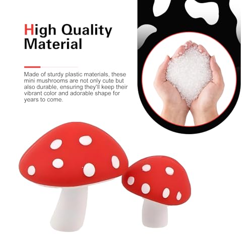 2 PCS Mushroom Car Interior Decoration, Cute & Healing Car Dashboard & Center Console Ornament with Invisible Adhesive, Mushroom Cars Decor Gifts for Women Girl Men