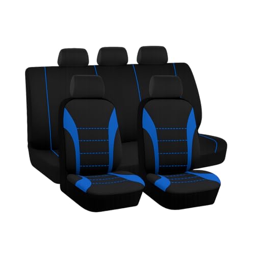 Car Seat Cover, Split Anti-Slip Breathable Fashion Vehicle Front and Rear Seat Covers, Scratch-Resistant Automotive Interior Chair Protectors, Universal for SUV Automobile Truck (Blue) - color: Blue, size: 9PCS