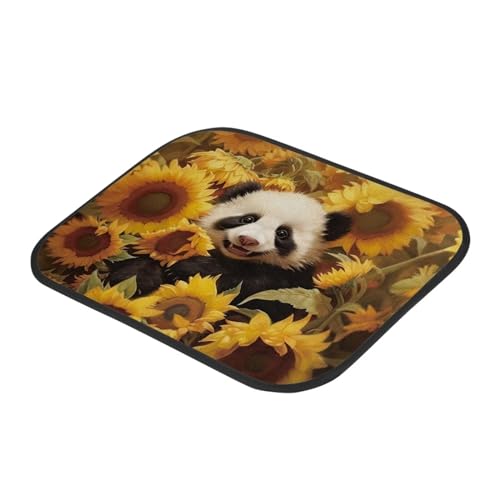 Panda Sunflower Yellow Car Floor Mats Front & Rear Car Mats Set of 4pcs Car Carpet Universal Fit for SUV,Vans,sedans,Trucks - color: Panda Sunflower Yellow