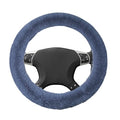 Wuyaoyao Fuzzy Car Steering Wheel Cover, 15'' Soft Auto Steering Wheel Protector for Warm Winter, Elastic Anti-Slip Fluffy Wheel Covers, Universal Car Accessories for Women and Men (Gray)