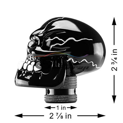 EZAUTO WRAP Teal Universal Manual Wicked Skull Head Gear Stick Car Shift Knob Shifter Halloween - color: Teal