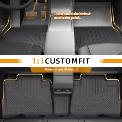 Floor Mats for Toyota 4Runner 2003 2004 2005 2006 2007 2008 2009,4th gen 4runner Floor Mats for 4Runner SR5 | Limited, TPE Floor Liners Front & Rear Row(FIT for 5&7 Seats) - style: 1)2003-2009|4Runner 5&7 Seats|Front & Rear Row