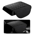 Car Armrest Cushion, 12.2"×8.3" Leather Auto Memory Foam Center Console Pad with Storage Pocket, Waterproof & Anti-Scratch Elbow Pillow Armrest Seat Box Protector, Universal Fit (Black) - color: Black