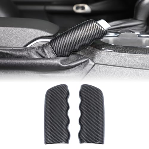 Car Handbrake Protective Cover Compatible with Chevy Corvette C6 2005-2013, Parking Handbrake Decorative Cap Interior Decoration Accessories(Carbon Fiber Pattern) - color: Carbon fiber pattern