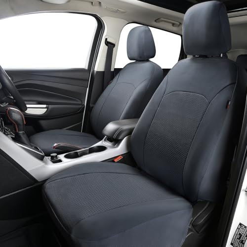 Flying Banner Car Seat Covers Front Seats Rear Bench Polyester car seat Protectors Easy installations Rear Bench Split Classic Man Lady Truck - color: Full set neoprene Solid Gray
