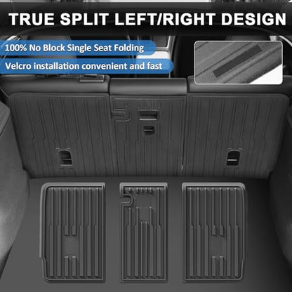 WEIZE Tesla Model Y Juniper Floor Mats 2025 2026, 11 PCS Full Set All Weather Non-Slip Floor Mats & Cargo Liners, Black Car Mats for Tesla Interior Accessories ((Not for Standard) - style: 2025 2026 for Tesla Model Y Juniper 11 PCS