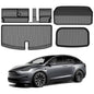 Truck Trunk Mat Set for Model Y 2020-2024, MERXENG Car Trunk Protector All-Weather Rear Cargo Area Mat Storage Box Mat & 3rd Row Protective Floor Mat for Model Y 2020-2025 7-Seat - size: for Model Y Set 2020-2024