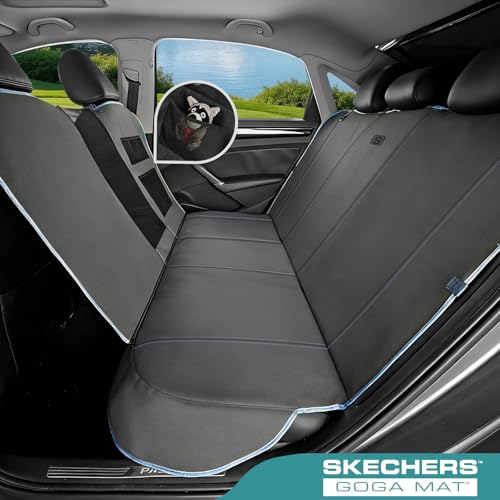 Skechers Dog Car Seat Cover for Pets GOGA MAT, Seat Extender for Dogs Waterproof Seat Cover Hammock Heavy Duty Scratch Proof Nonslip Durable Back Seat Covers for Cars Trucks and SUVs,Gray - color: Gray
