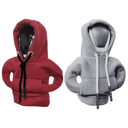 VVAG Gear Shift Hoodie, Car Gear Shift Cover, Universal Fit Knob Cover Gift (Red+Grey), 878 - color: Red+Grey