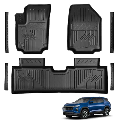 Floor Mats for 2025 2026 Chevy Equinox & GMC Terrain, TPE All Weather Durable Floor Liners Door Sill Guards for Chevy Equinox Accessories - size: 2025-2026 | For Chevy Equinox & GMC Terrain