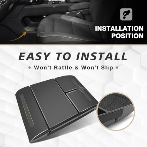 Center Console Organizers Compatible with 2024 2025 2026 GMC Acadia & Chevy Traverse Accessories Interior Storage Insert Tray Secret Compartment(Lower Center Console Organizer+Hidden Box)