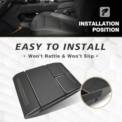 Center Console Organizers Compatible with 2024 2025 2026 GMC Acadia & Chevy Traverse Accessories Interior Storage Insert Tray Secret Compartment(Lower Center Console Organizer+Hidden Box)
