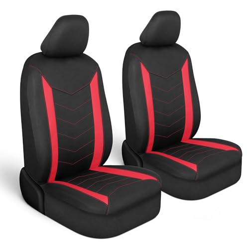 Motor Trend SpillGuard 2 Red Seat Covers for Cars & Seat Covers for Trucks - Neoprene Lining Waterproof Car Seat Covers Front Seats Only - SUV Seat Covers Protector - Forros para Asientos de Carro - color: Red, size: Front Seat Covers